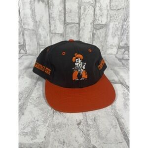 Vintage 90s Logo 7 OSU Oklahoma State Pistol Pete Snapback Hat Cap 1995 NCAA